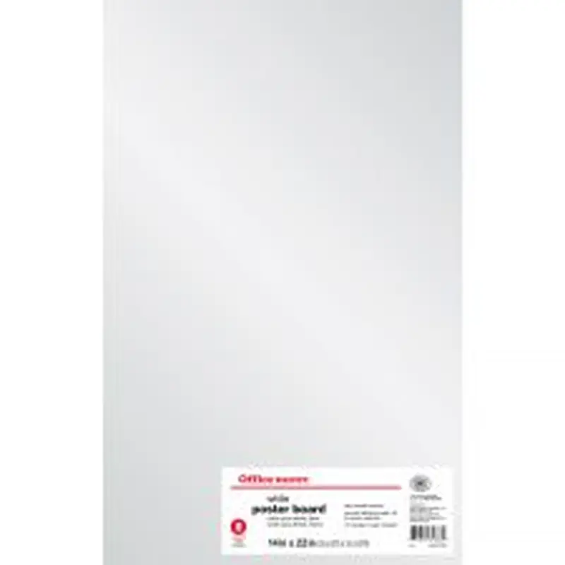 Poster Boards, 14" x 22", White, Pack Of 8