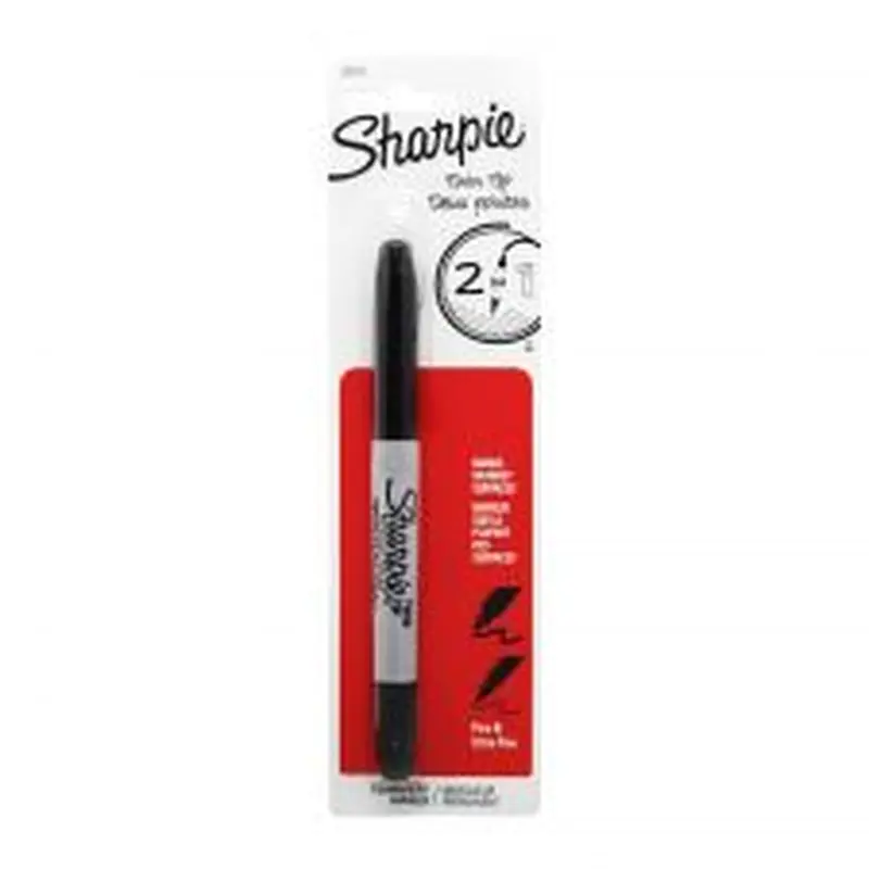 Sharpie Twin-Tip Markers - Fine and Ultra Fine Marker Point - Black Alcohol Based Ink - 1 / Pack