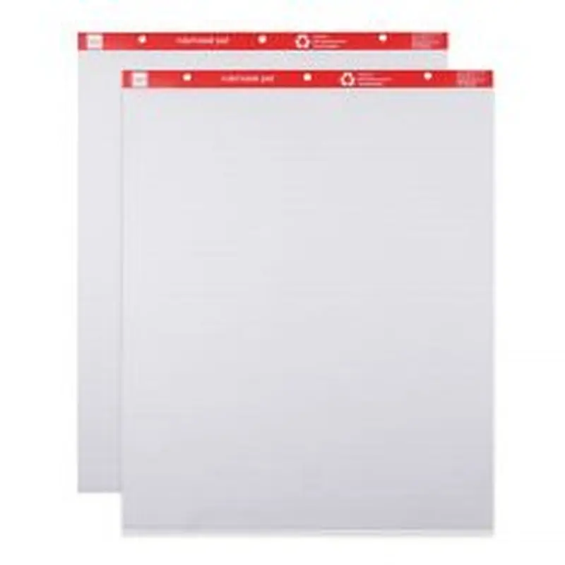 Easel Pads, 27" x 34", Ruled, 50 Sheets, 30% Recycled, White, Pack Of 2