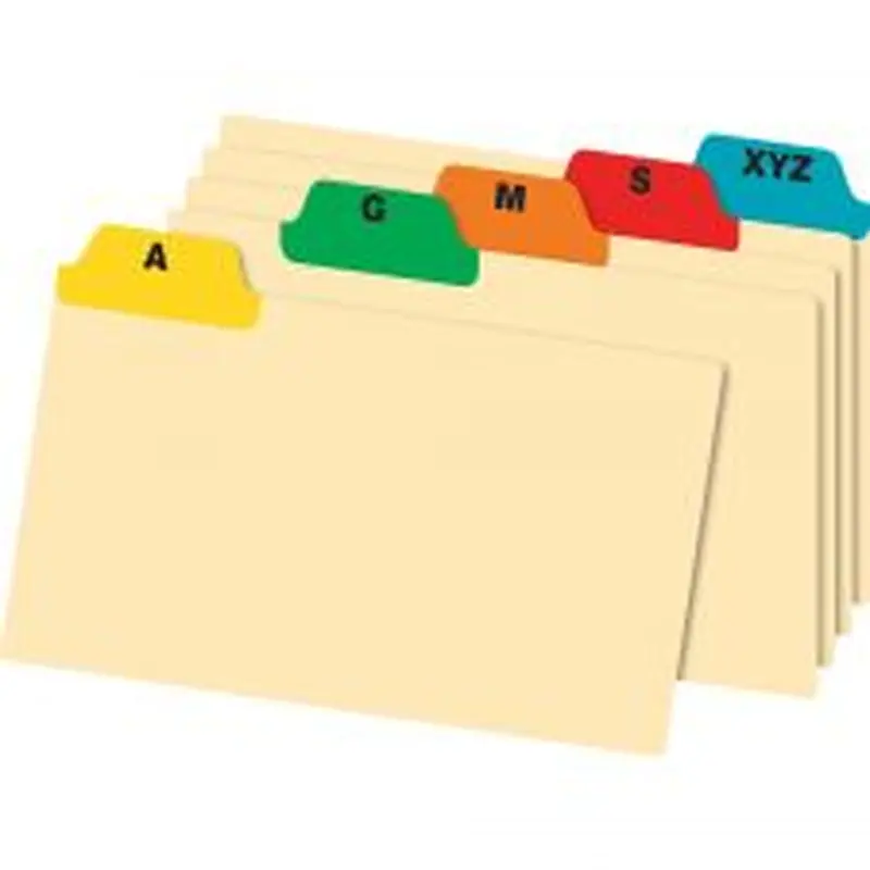 A-Z Poly Index Card Guide Set, 4" x 6", Multicolor, Set Of 25 Cards