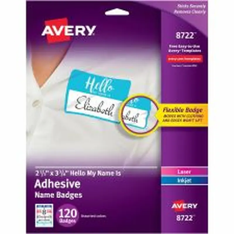 Avery Self-Adhesive Name Tags - AVE08722
