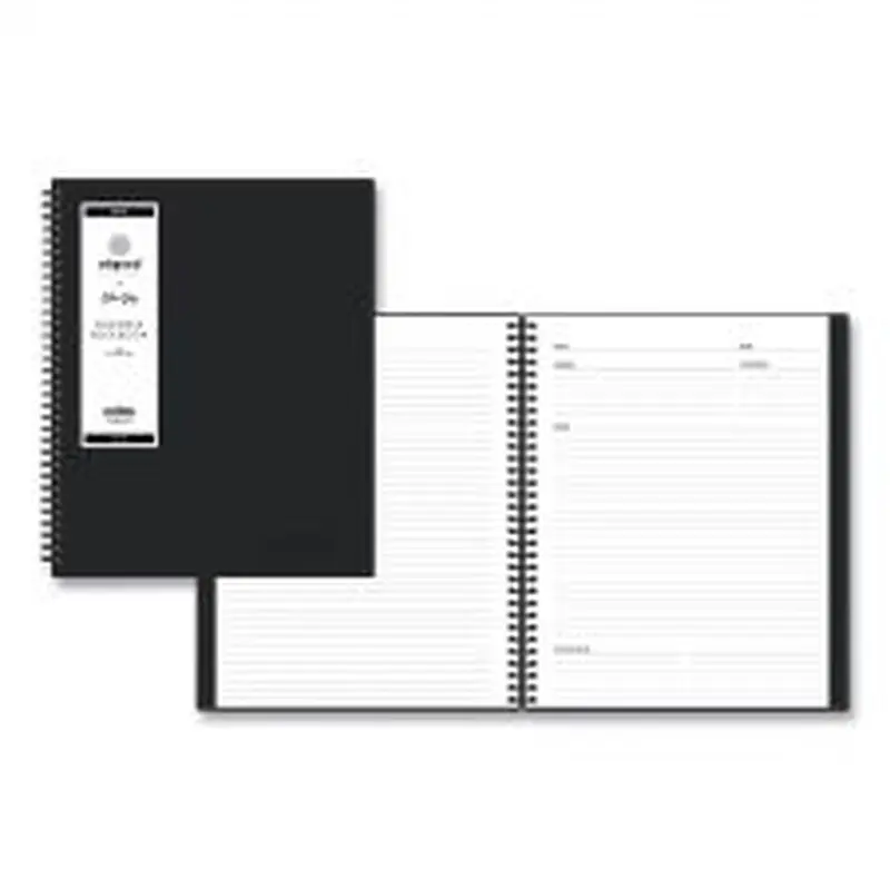 Blue Sky Aligned Business Notebook, Meeting-Minutes/Notes Format with Narrow Ruling, Black Cover, (78) 11 x 8.5 Sheets