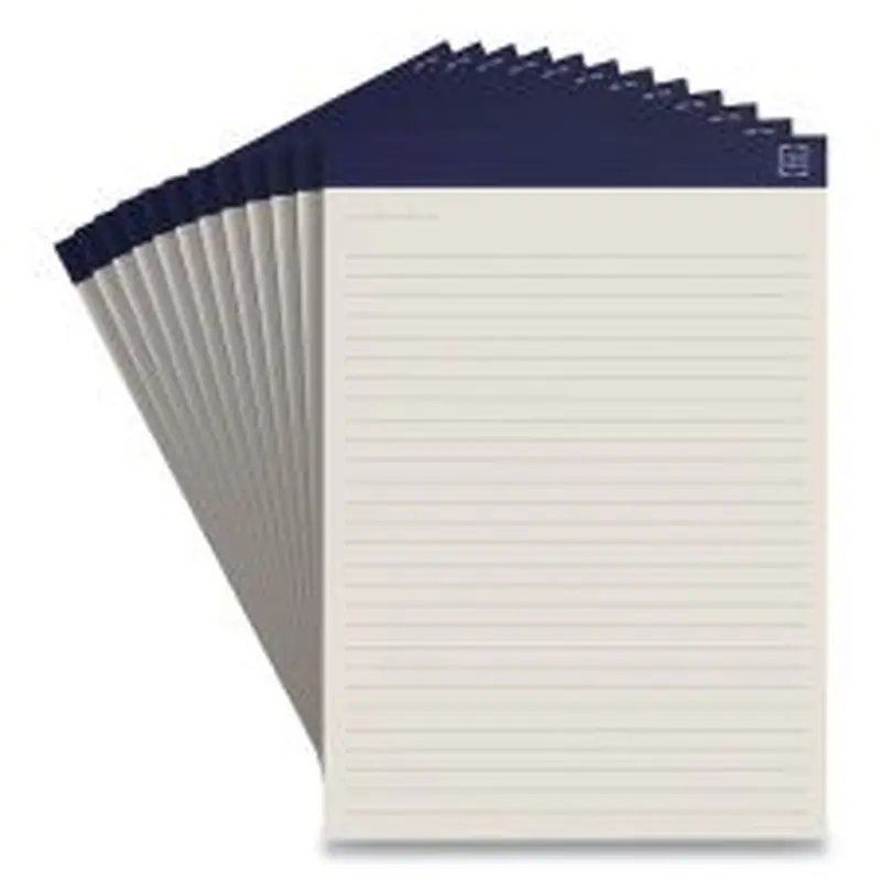TRU RED Notepads, Wide/Legal Rule, 50 Ivory 8.5 x 11.75 Sheets, 12/Pack