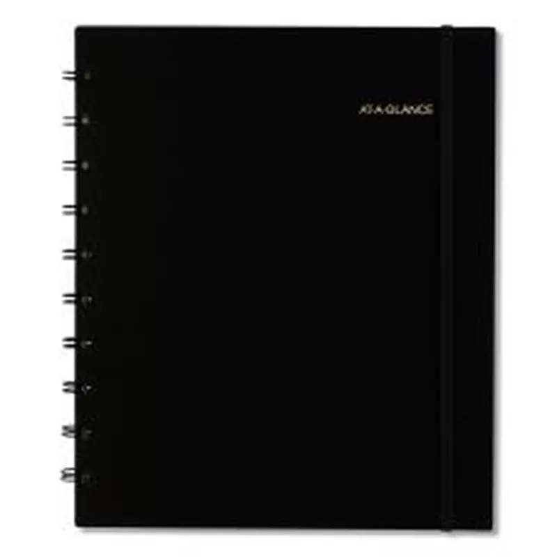 AT-A-GLANCE Move-A-Page Academic Weekly/Monthly Planners, 11 x 9, Black Cover, 12-Month (July to June): 2025 to 2026