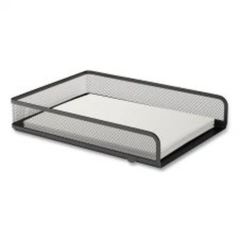 TRU RED Front-Load Stackable Wire Mesh Document Tray, 1 Section, Letter-Size, 9.37 x 12.48 x 2.32, Matte Black
