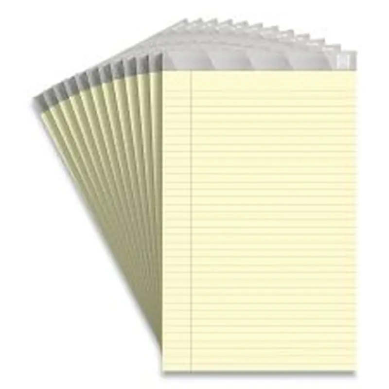 TRU RED Notepads, Wide/Legal Rule, (50) Canary Yellow 8.5 x 14 Sheets, 12/Pack