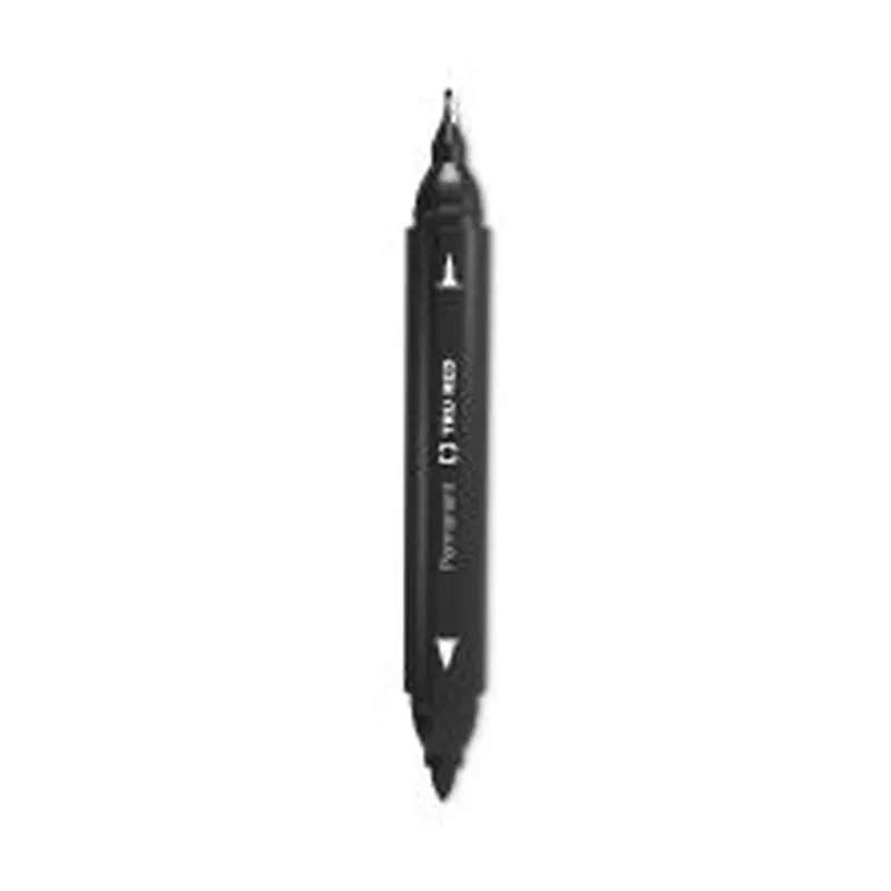 TRU RED Permanent Marker, Pen-Style Twin-Tip, Extra-Fine/Fine Bullet/Needle Tips, Black, 4/Pack