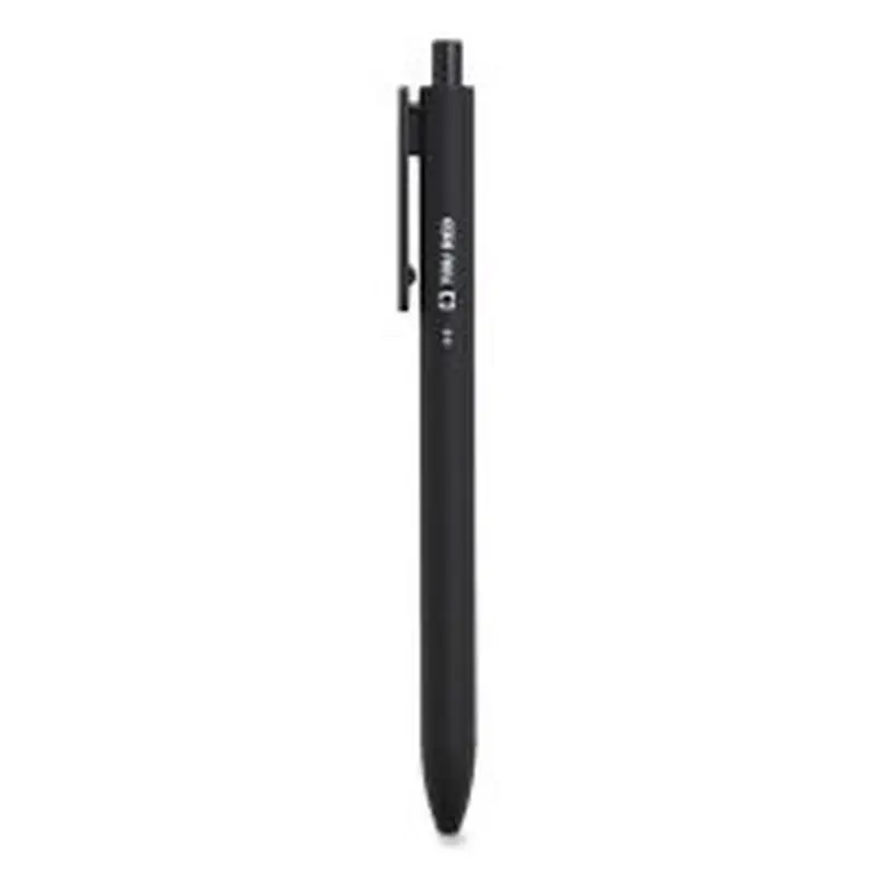 TRU RED Quick Dry Gel Pen, Retractable, Fine 0.5 mm, Black Ink, Black Barrel, 5/Pack