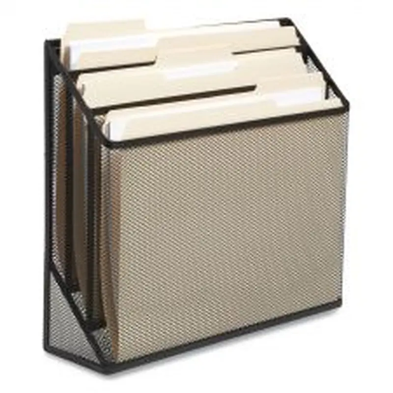 TRU RED Wire Mesh Incline Sorter, Enclosed Design, 3 Sections, Letter-Size, 13.78 x 16.61 x 12.4, Matte Black
