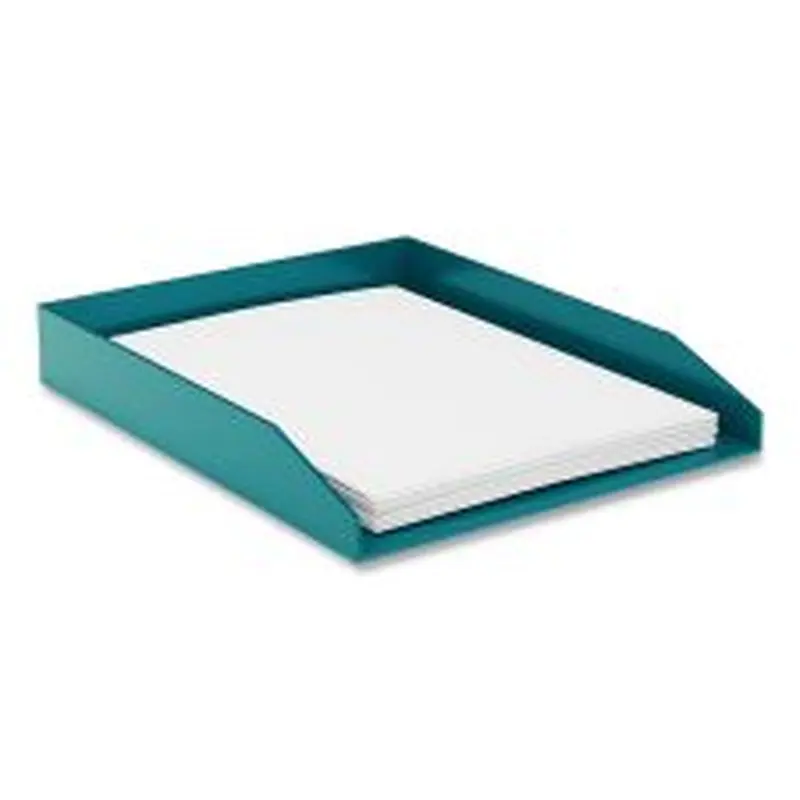 TRU RED Front-Load Stackable Plastic Document Tray, 1 Section, Letter Size Files, 9.8 x 12.24 x 1.75, Teal