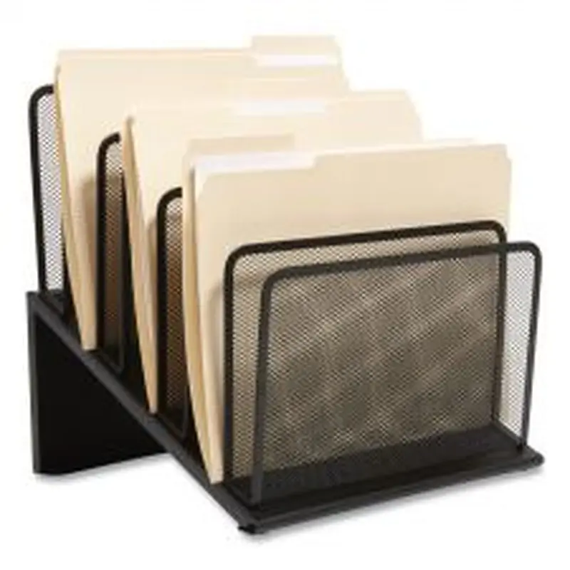 TRU RED Wire Mesh Incline Sorter, Open Design, 7 Sections, Letter-Size, 11.41 x 11.41 x 11.02, Matte Black
