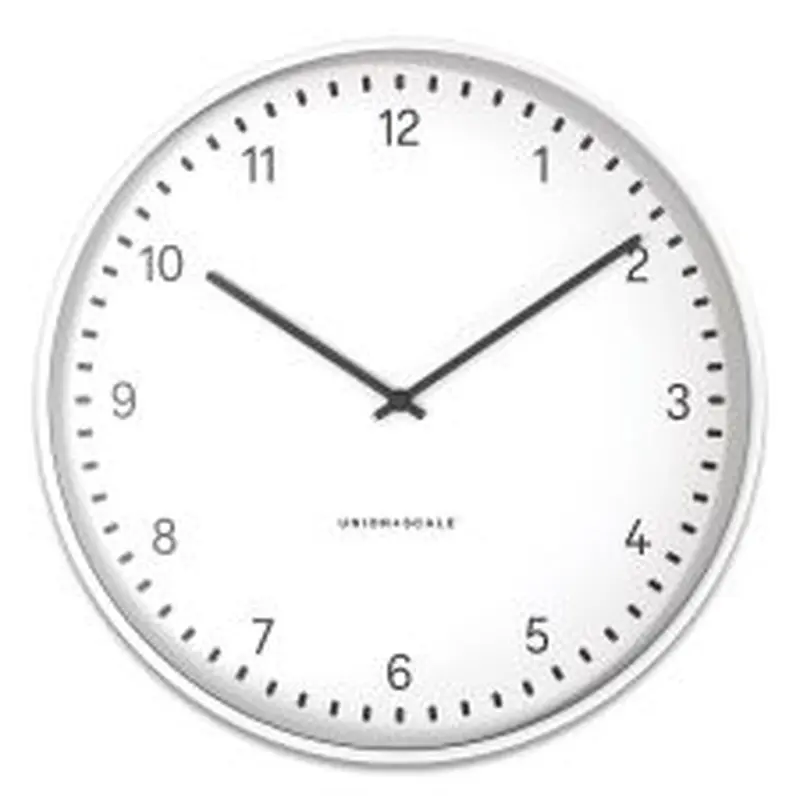 Union & Scale Essentials Contemporary Round Wall Clock, 15" Overall Diameter, White Case, 1 AA (sold separately)
