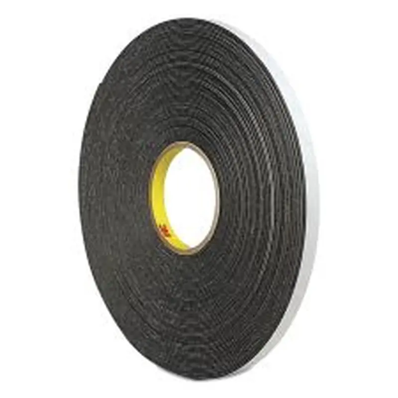 3M 4466 Double-Coated Foam Tape, 1" Core, 1" x 5 yds, Black
