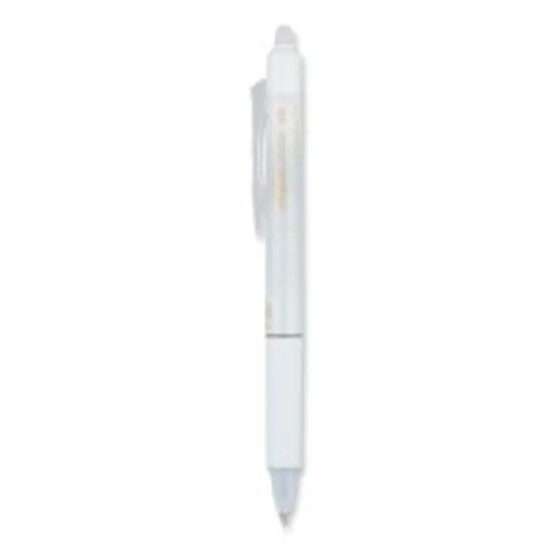 Pilot FriXion Ball Clicker Erasable Gel Pen, Retractable, Extra-Fine 0.5 mm, Black Ink, White Barrel, Dozen