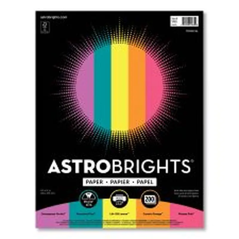Astrobrights Color Paper - "Tropical" Assortment, 24 lb Bond Weight, 8.5 x 11, Assorted Tropical Colors, 500/Ream