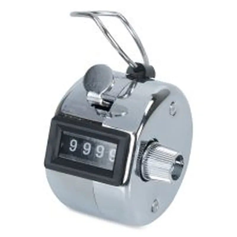 COSCO Crowd Control Hand Tally Counter, Registers 0-9999, Chrome