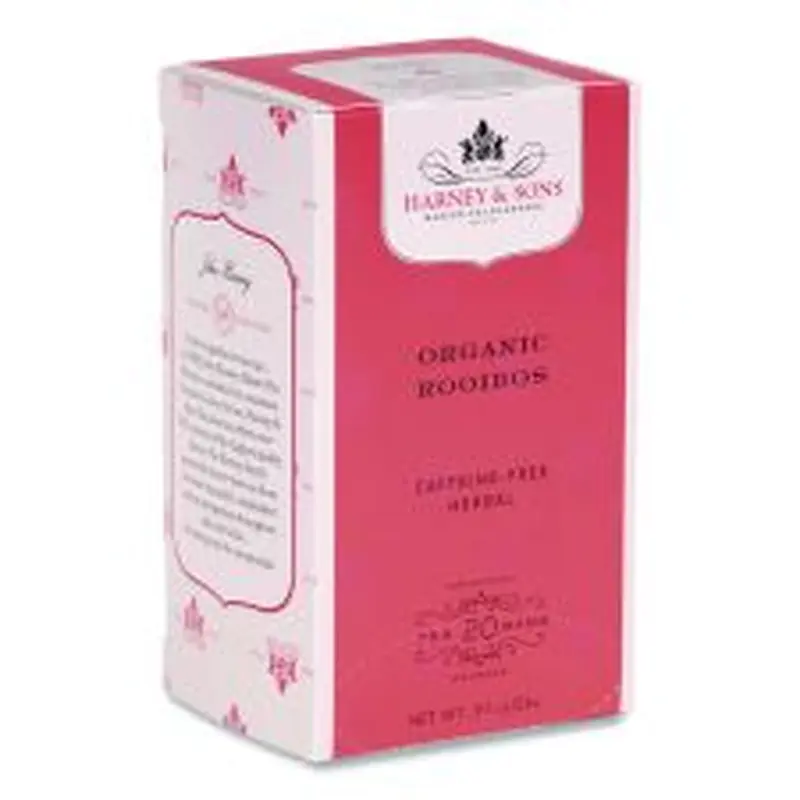 Harney & Sons Premium Tea, Organic Rooibos Herbal Tea, Individually Wrapped Tea Bags, 20/Box