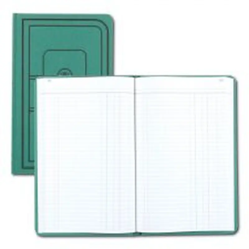 National Tuff Series Accounting Journal, Single-Page 8-Column Accounting Format, Green Cover, 12 x 7.5 Sheets, 500 Sheets/Book