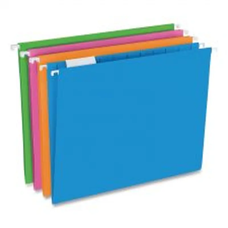 Pendaflex Glow Poly Hanging File Folders, Letter Size, 1/5-Cut Tabs, Assorted Colors, 12/Box