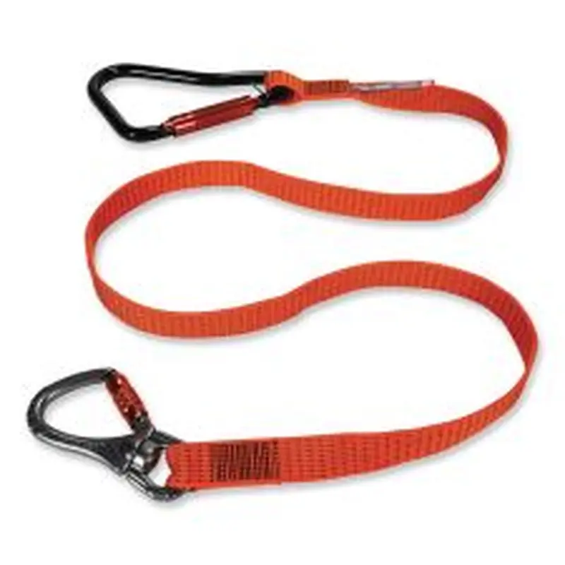 ergodyne Squids 3149 Tool Lanyard with XL   Swivel Carabiners, 80 lb Max Work Capacity, 76" Long, Orange/Black