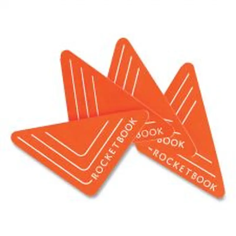 Rocketbook Beacons Smart Stickers for Whiteboards, Reusable Triangles, 2.5" x 2.5", Fluorescent Orange, 4 Pieces