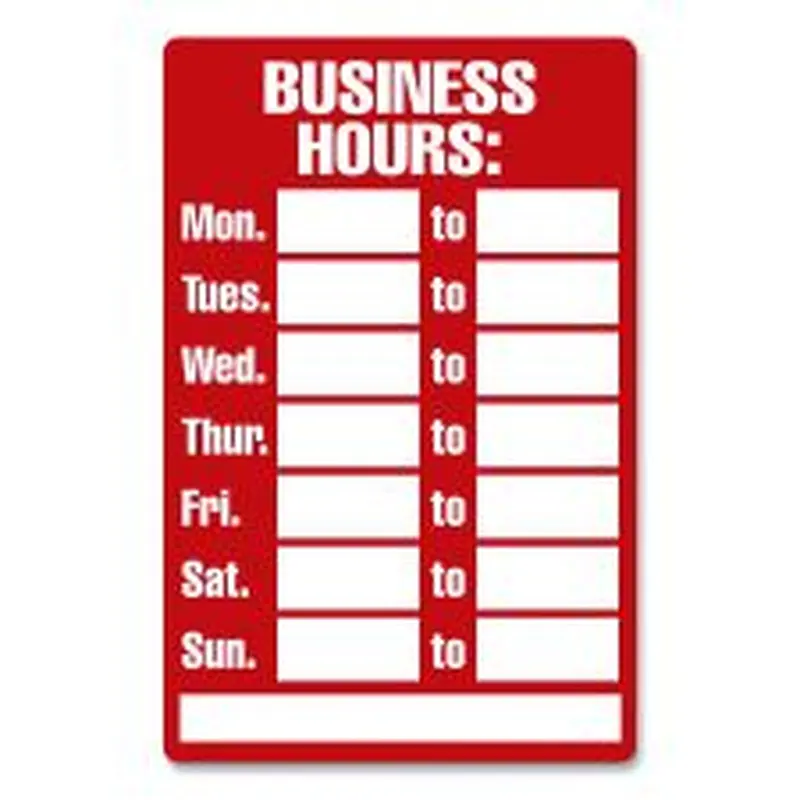 COSCO Open/Closed Business Hours Sign Kit, 8 x 12, Red