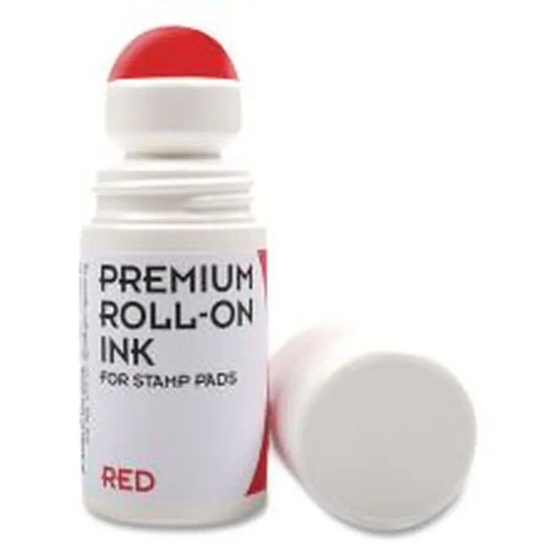 COSCO Premium Roll-On Ink, 2 oz, Red