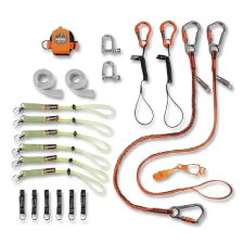 ergodyne Squids 3187 Scaffolding Worker Tool Tethering Kit, Assorted Max Working Capacities, Lengths and Colors