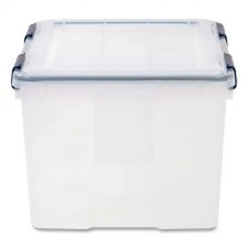 IRIS WEATHERTIGHT Latching Flat Lid Storage Box, 11.5 gal, 15.7" x 19.7" x 11.7", Clear