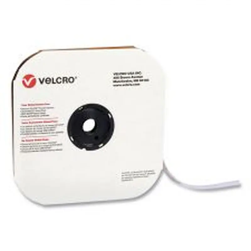 VELCRO Brand Sticky-Back Fasteners, Loop Side, 0.63" x 75 ft, White