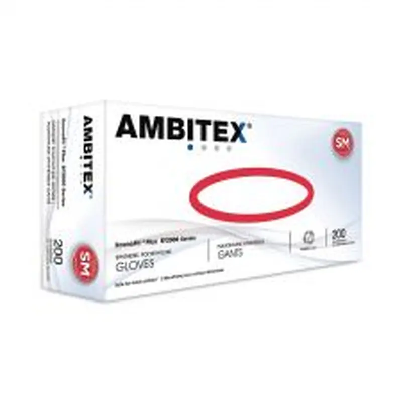 AMBITEX EconoFit Plus Polyethylene Gloves, Powder-Free, Small, Clear, 200/Box, 10 Boxes/Carton
