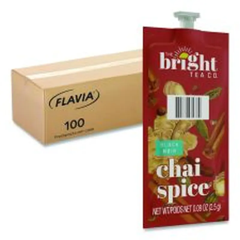 FLAVIA The Bright Tea Co. Chai Spice Black Tea Freshpack, 100/Carton