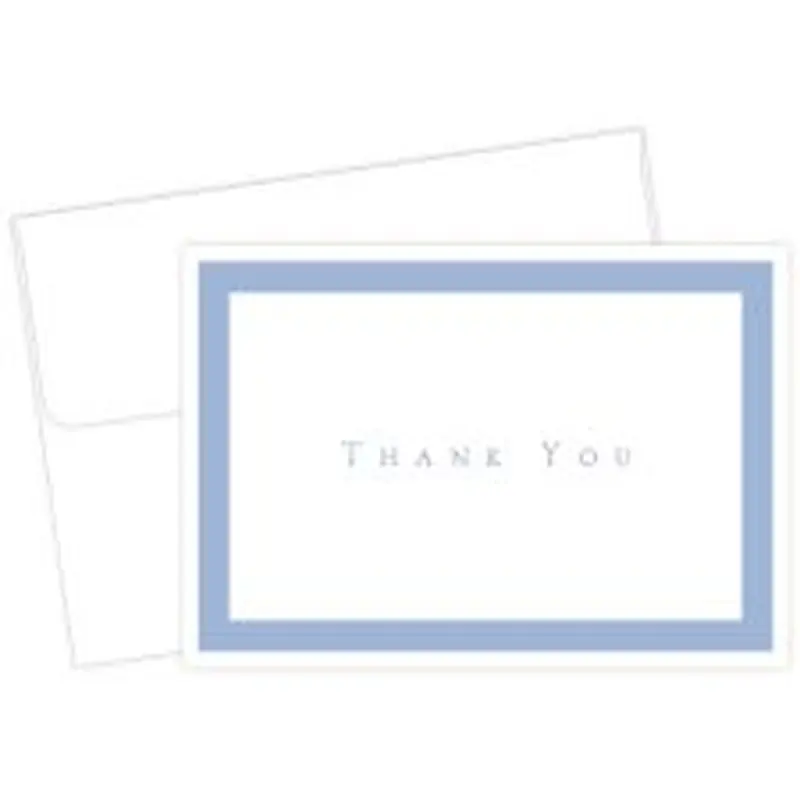 Great Papers! Note Card and White Envelopes, Thank You, Periwinkle, 4.875" x 3.375"(folded), 50 count