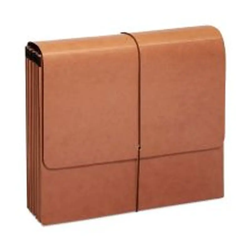 Pendaflex Earthwise by Pendaflex Reinforced Recycled Expanding Wallet, 5.25" Exp, 1 Section, Elastic Cord Closure, Letter Size, Redrope