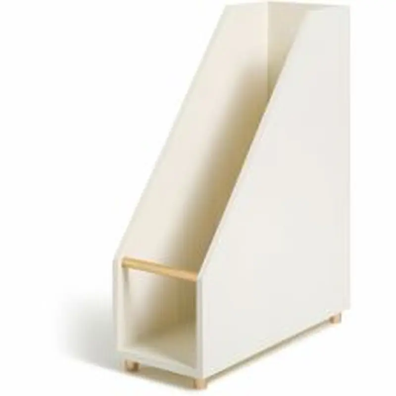 U Brands Juliet Collection Magazine Holder - White - Pine Wood - 1 Each