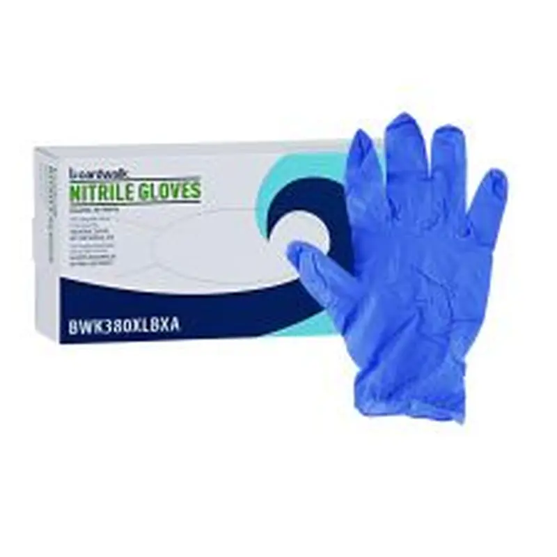 Boardwalk 380 Series Disposable General-Purpose Nitrile Gloves, Powder-Free, X-Large, 4 mil Thick, 9.5" Long, Blue, 100/Box