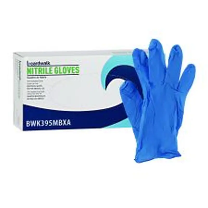 Boardwalk 395 Series Disposable General-Purpose Nitrile Gloves, Powder-Free, Medium, 5 mil Thick, 9.5" Long, Blue, 100/Box