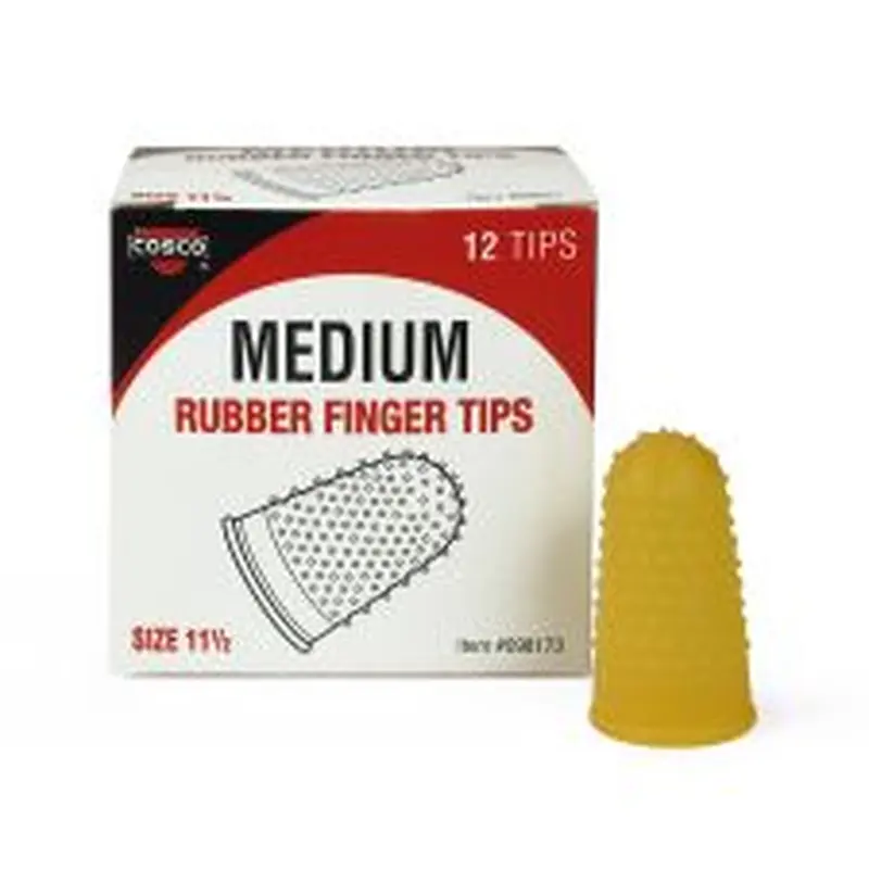 Cosco Rubber Finger Tip Pads, Medium, 12/Pack