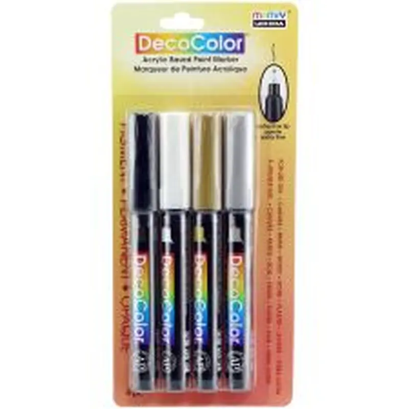 DecoColor Extra Fine Tip Paint Marker Set 4/Pkg