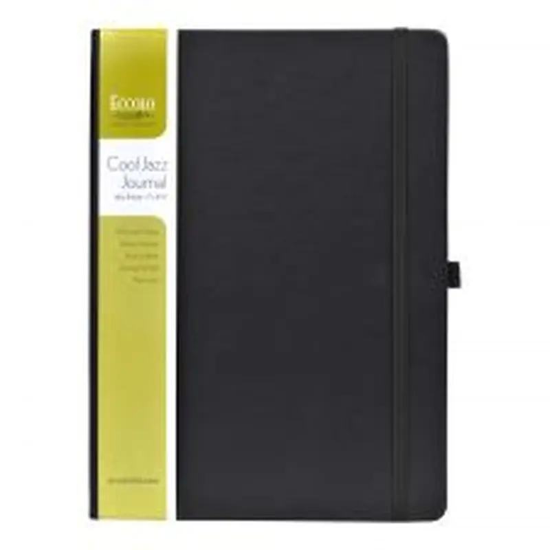 Eccolo Cool Jazz Journal, 7" x 9.5", Lined, 192 Pages, Black