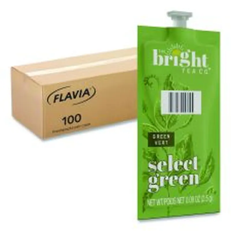 FLAVIA The Bright Tea Co. Select Green Tea Freshpack, 100/Carton