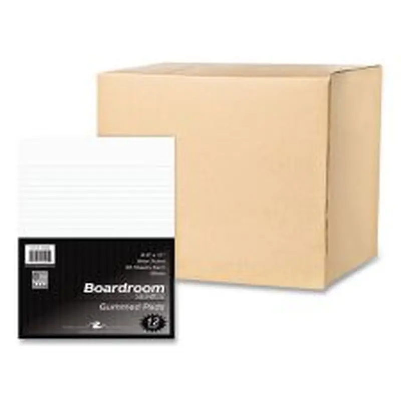Roaring Spring Boardroom Gummed Pad, Wide Rule, 50 White 8.5 x 11 Sheets, 72/Carton