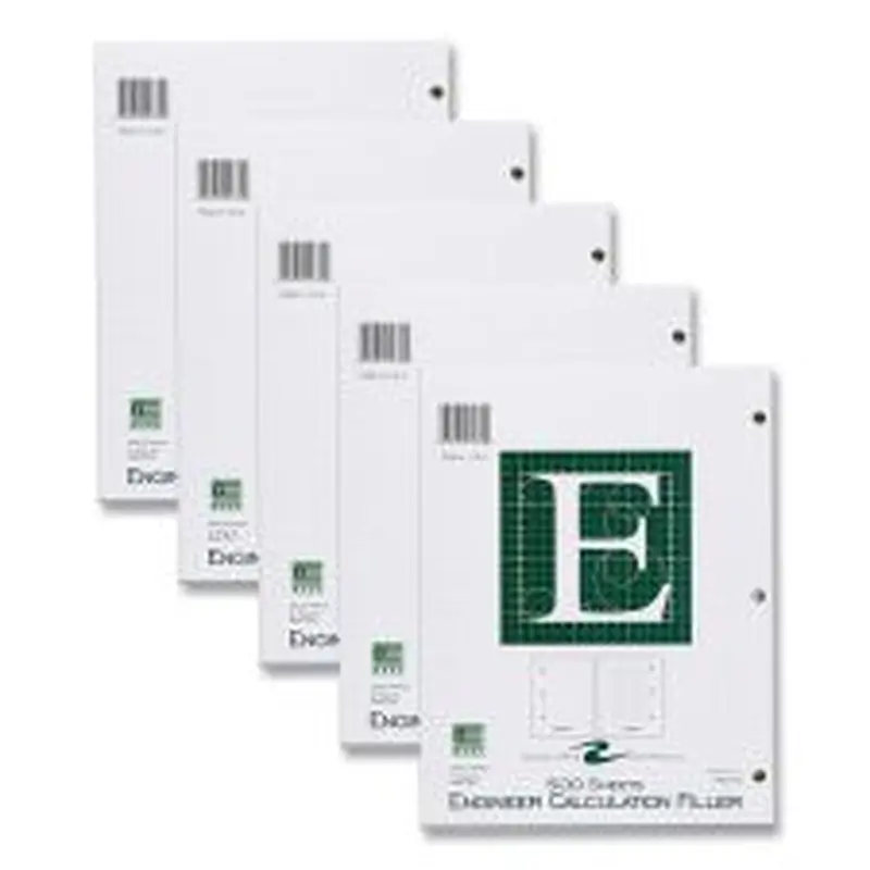 Roaring Spring Engineer Filler Paper, 3-Hole, Frame Format/Quad Rule (5 sq/in, 1 sq/in) 500 Sheets/Pack, 5/Carton