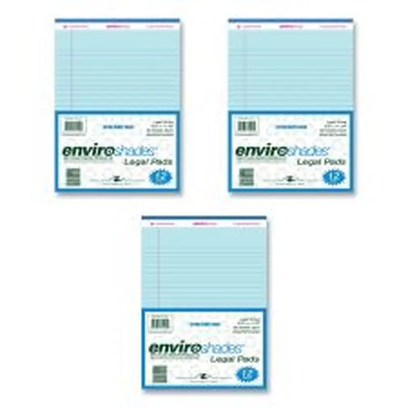 Roaring Spring Enviroshades Legal Notepads, 50 Blue 8.5 x 11.75 Sheets, 36 Notepads/Carton