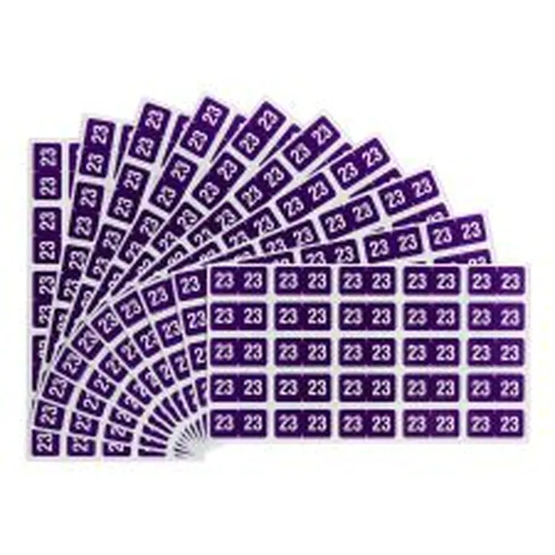Smead Yearly End Tab File Folder Labels, 23, 0.5 x 1, Purple, 25/Sheet, 10 Sheets/Pack