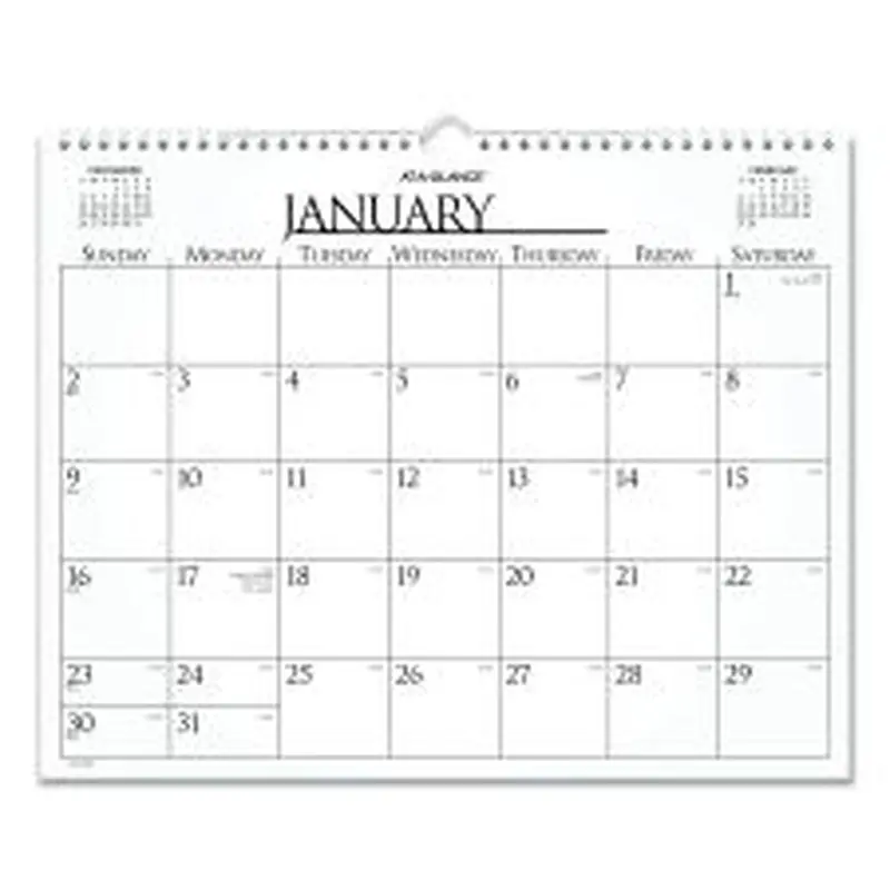 AT-A-GLANCE Business Monthly Wall Calendar, 15 x 12, White/Black Sheets, 12-Month (Jan to Dec): 2026