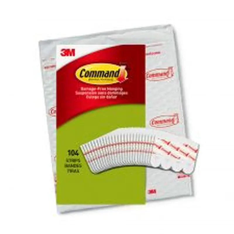 Command Poster Strips, 104 White Adhesive Strips, Damage Free Hanging Picture Hangers, No Tools Wall Hanging Strips For Living Spaces
