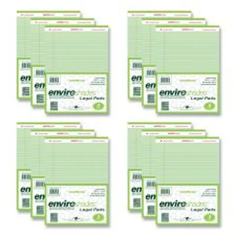 Roaring Spring Enviroshades Legal Notepads, 50 Green 8.5 x 11.75 Sheets, 36 Notepads/Carton