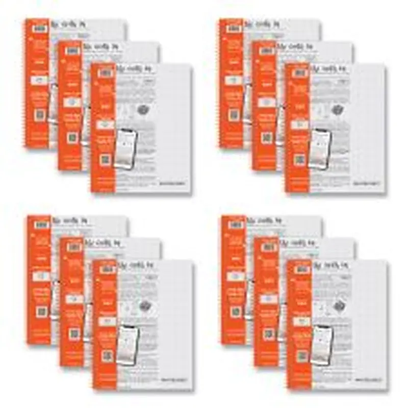 Roaring Spring Whitelines Notebook, Quadrille Rule (5 sq/in), Gray/Orange Cover, (70) 11 x 8.5 Sheets, 12/Carton