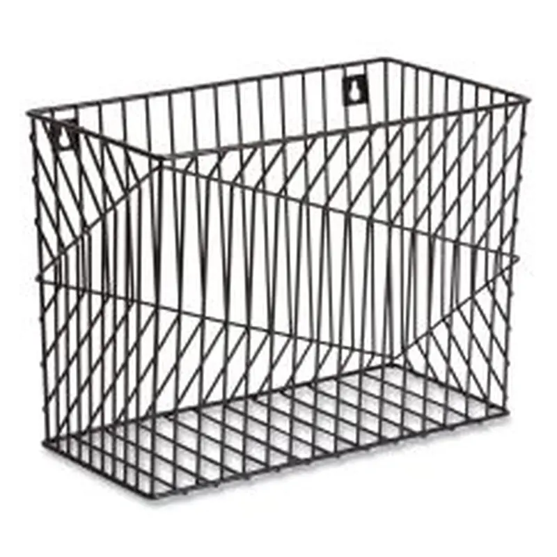 U Brands Vena Hanging File Basket, Letter Size, 6.85" Long, Black